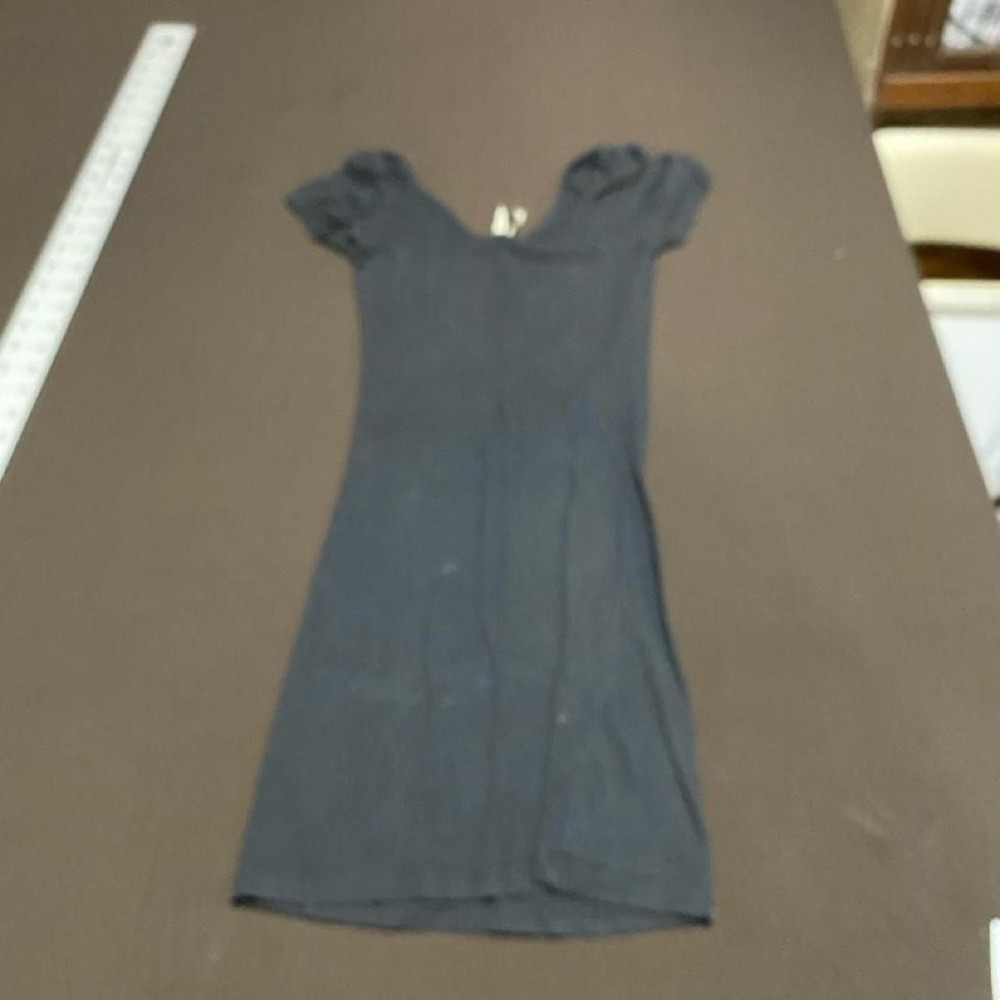 Bozzolo black mini dress with short sleeves and a fitted women S. SKU-B527